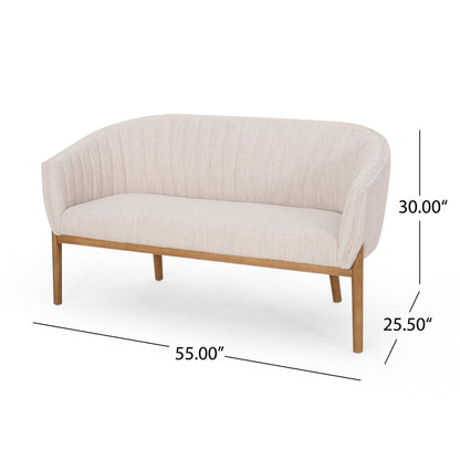 Mid Century Modern Loveseat with Channel Stitched Backrest - 1st Choice Furniture Direct