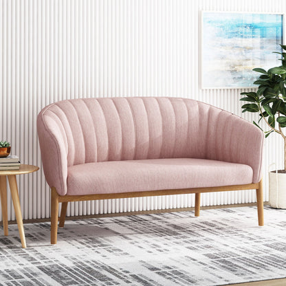 Mid Century Modern Loveseat with Channel Stitched Backrest - 1st Choice Furniture Direct