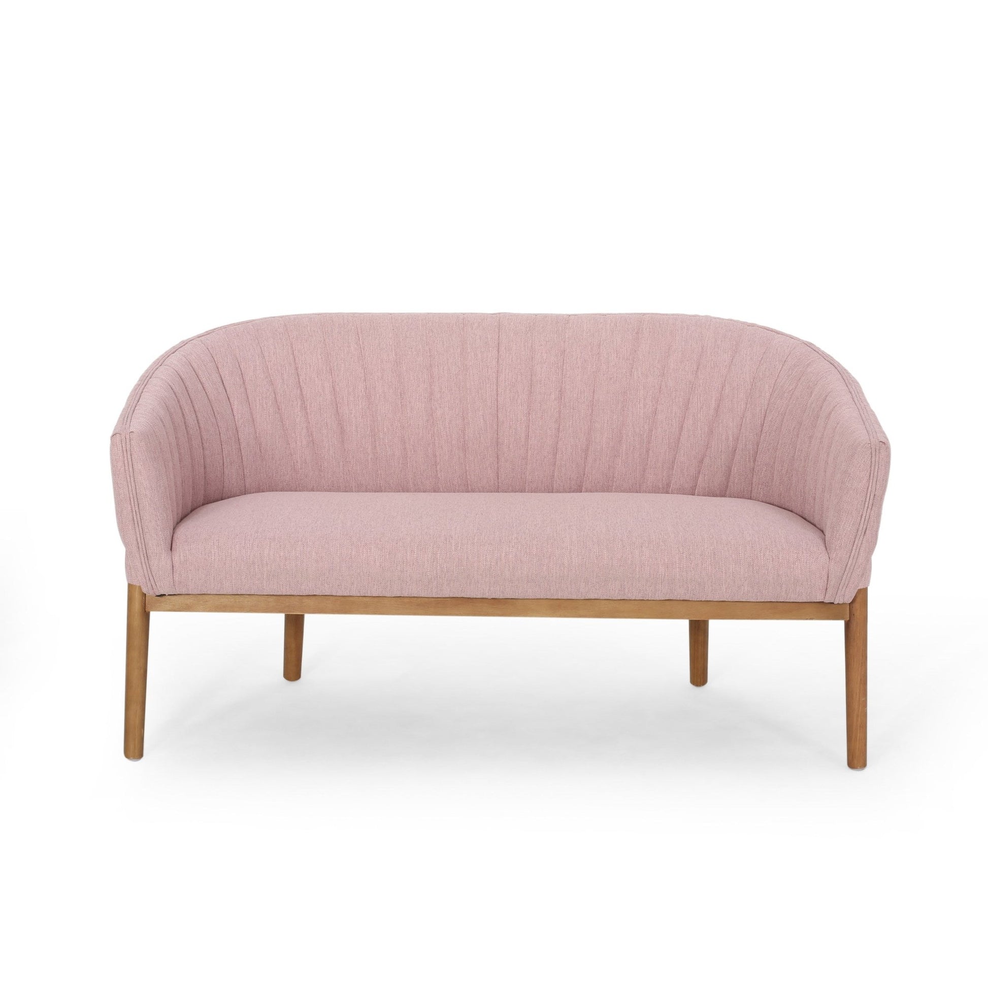 Mid Century Modern Loveseat with Channel Stitched Backrest - 1st Choice Furniture Direct