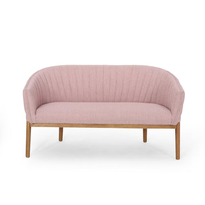 Mid Century Modern Loveseat with Channel Stitched Backrest - 1st Choice Furniture Direct