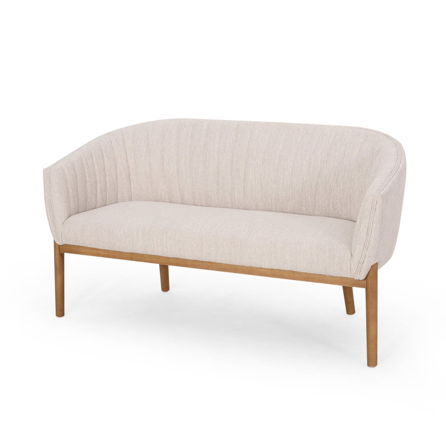 Mid Century Modern Loveseat with Channel Stitched Backrest - 1st Choice Furniture Direct