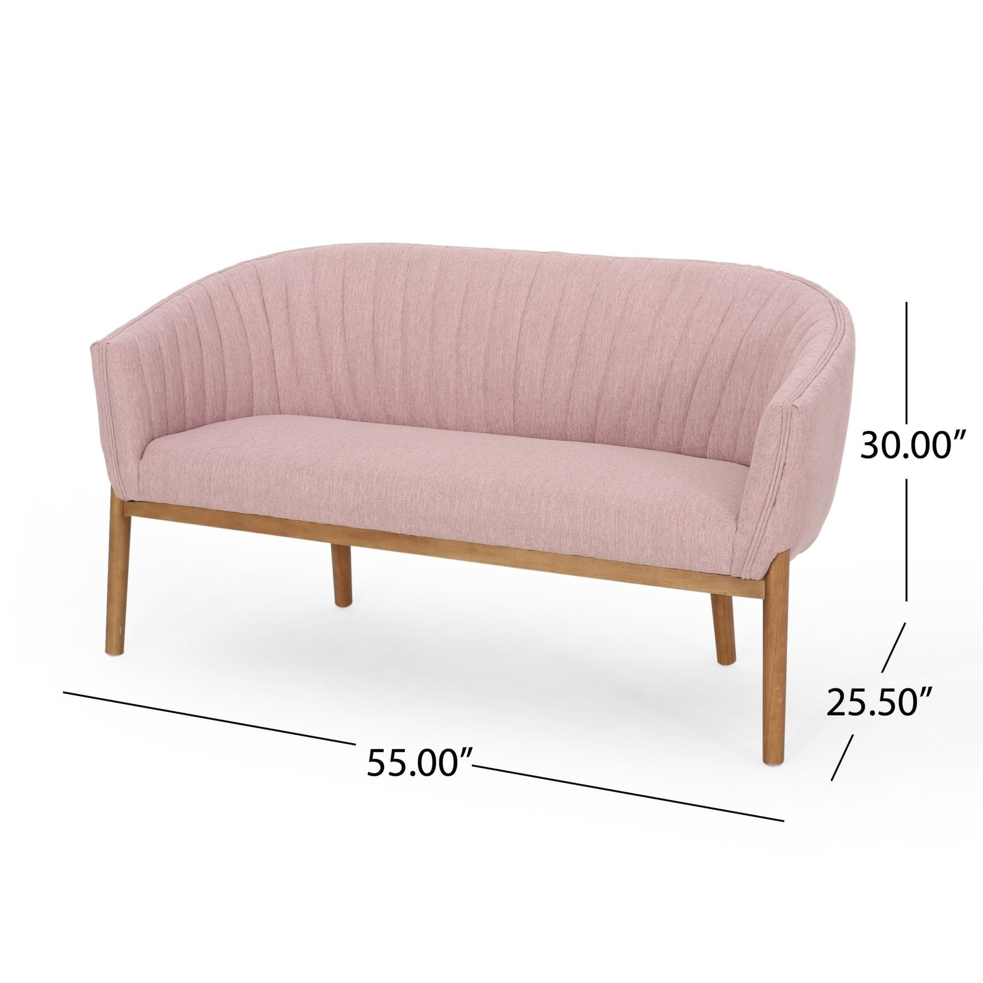 Mid Century Modern Loveseat with Channel Stitched Backrest - 1st Choice Furniture Direct