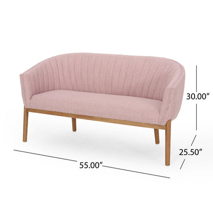 Mid Century Modern Loveseat with Channel Stitched Backrest - 1st Choice Furniture Direct