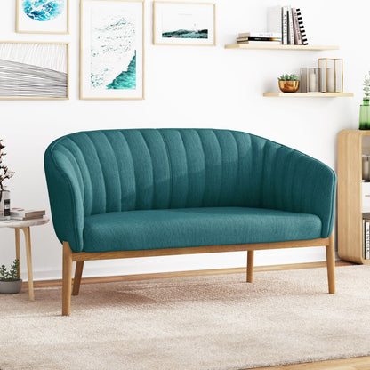 Mid Century Modern Loveseat with Channel Stitched Backrest - 1st Choice Furniture Direct