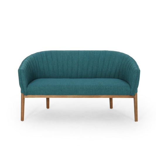Mid Century Modern Loveseat with Channel Stitched Backrest - 1st Choice Furniture Direct