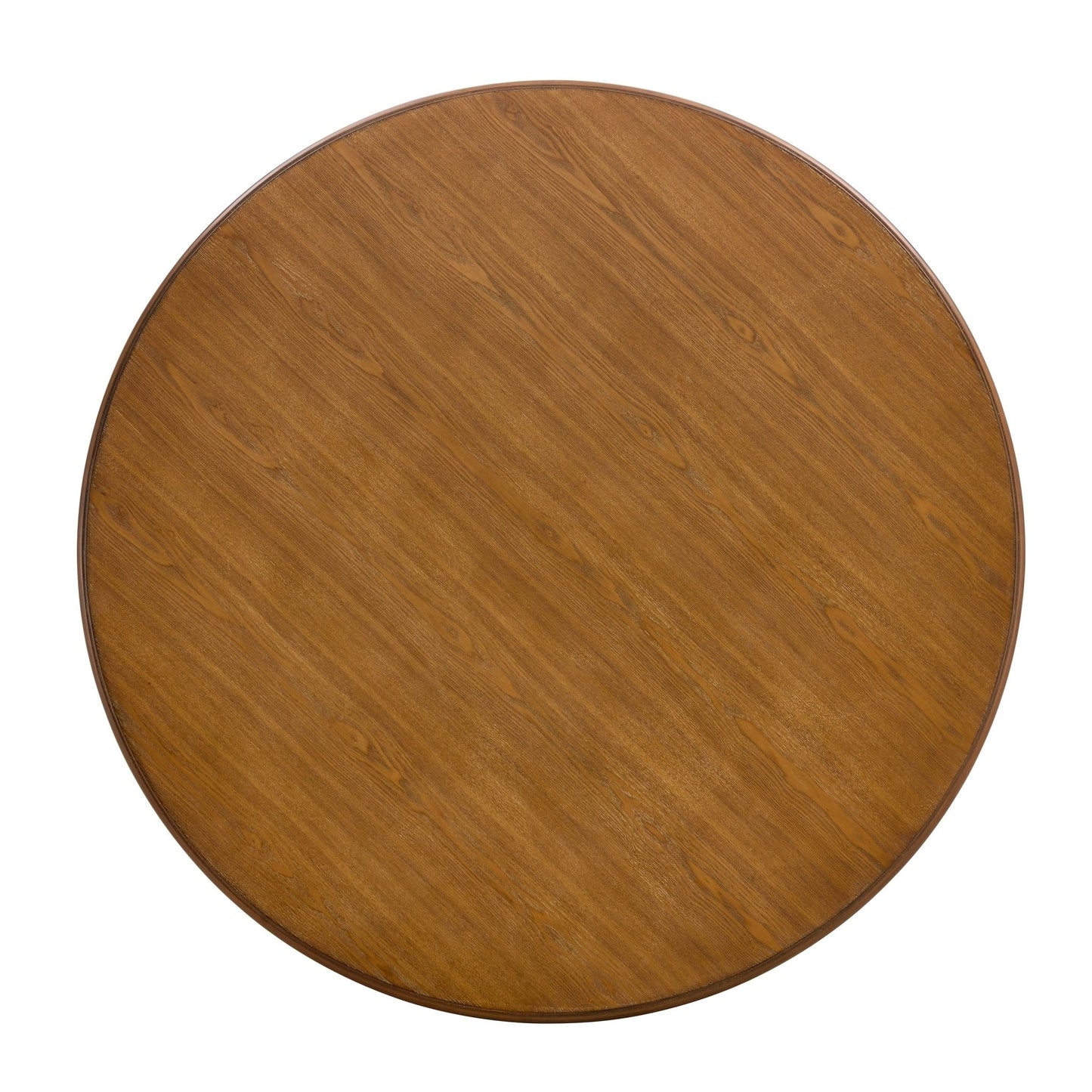 Mid - Century Modern Round Dining Table with Metal Legs and Open Shelf in Light Ash - 1st Choice Furniture Direct
