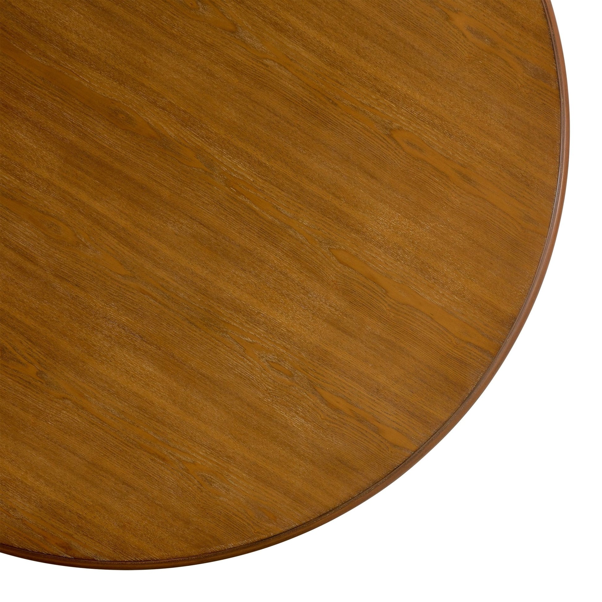 Mid - Century Modern Round Dining Table with Metal Legs and Open Shelf in Light Ash - 1st Choice Furniture Direct