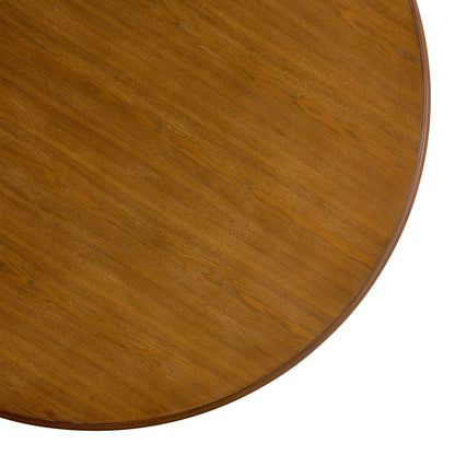 Mid - Century Modern Round Dining Table with Metal Legs and Open Shelf in Light Ash - 1st Choice Furniture Direct