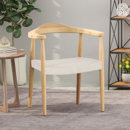 Mid-Century Modern Woven Rope Dining Chair | Ash Wood Chair - 1st Choice Furniture Direct