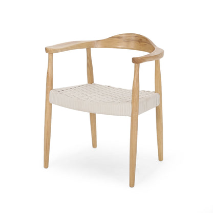 Mid-Century Modern Woven Rope Dining Chair | Ash Wood Chair - 1st Choice Furniture Direct