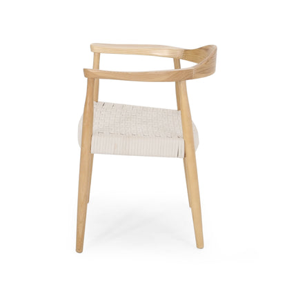 Mid-Century Modern Woven Rope Dining Chair | Ash Wood Chair - 1st Choice Furniture Direct
