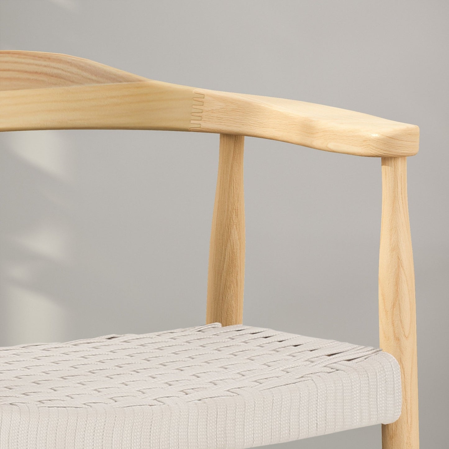 Mid-Century Modern Woven Rope Dining Chair | Ash Wood Chair - 1st Choice Furniture Direct