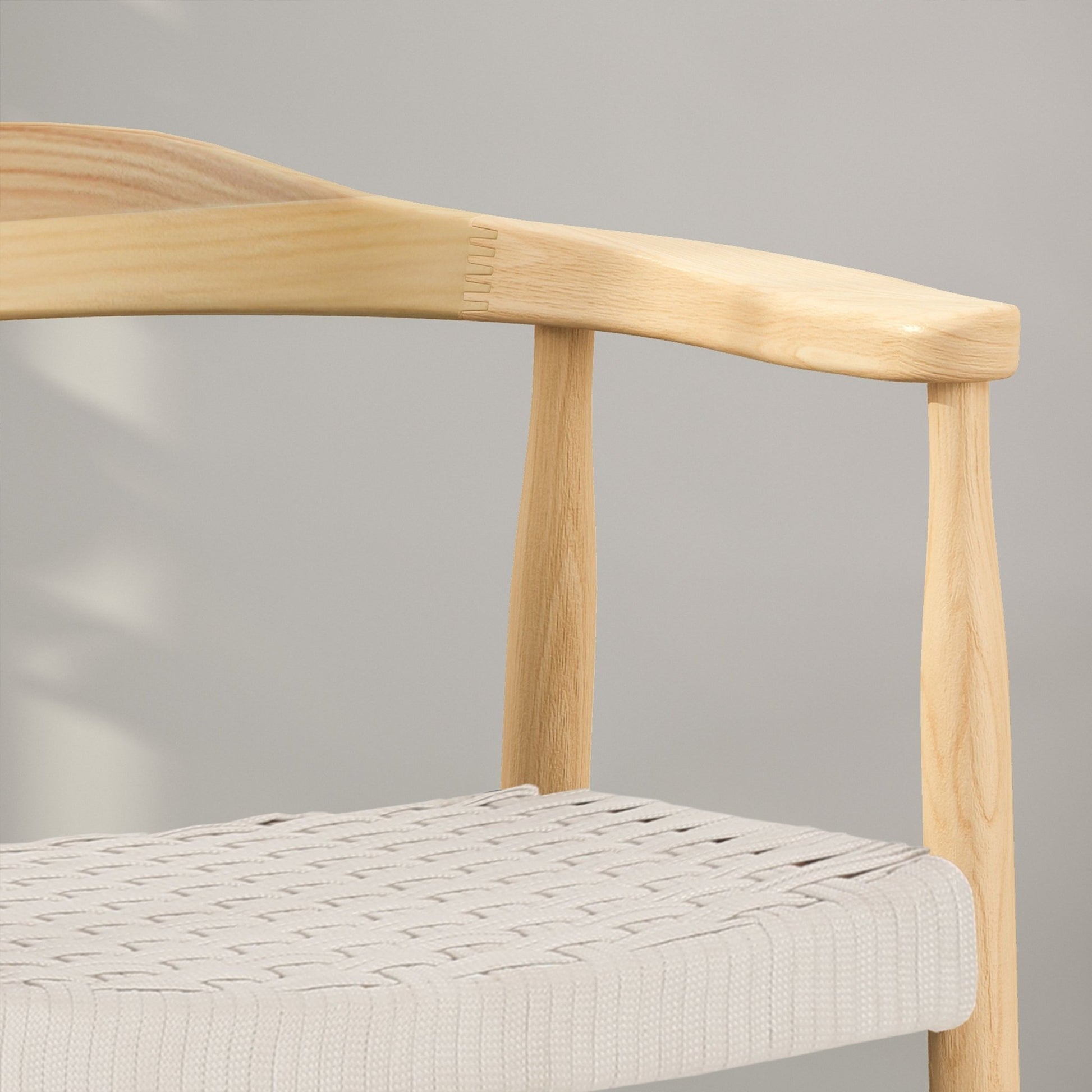 Mid-Century Modern Woven Rope Dining Chair | Ash Wood Chair - 1st Choice Furniture Direct