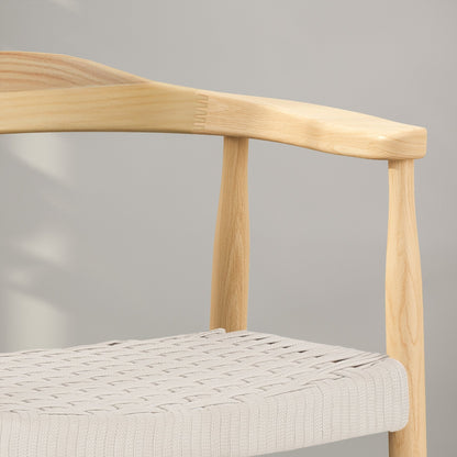 Mid-Century Modern Woven Rope Dining Chair | Ash Wood Chair - 1st Choice Furniture Direct