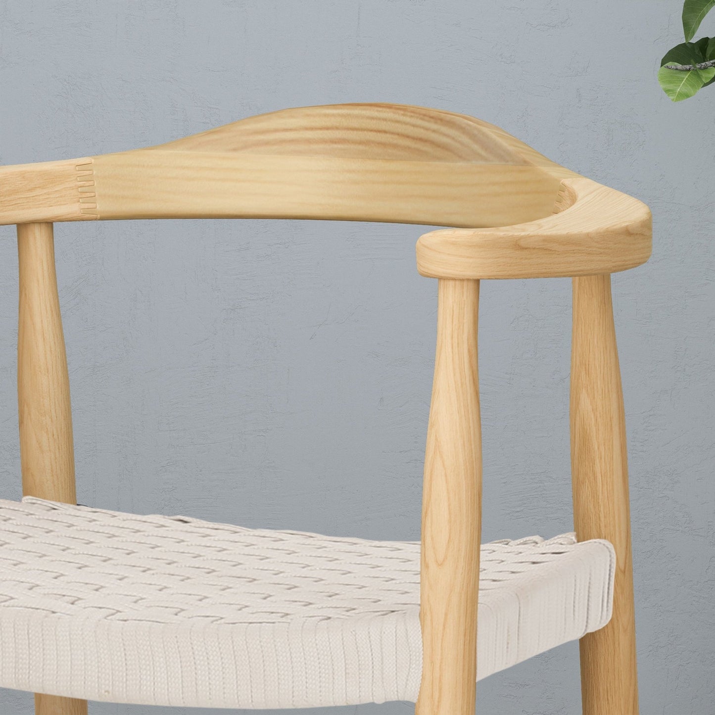 Mid-Century Modern Woven Rope Dining Chair | Ash Wood Chair - 1st Choice Furniture Direct