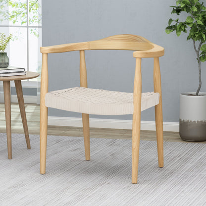 Mid-Century Modern Woven Rope Dining Chair | Ash Wood Chair - 1st Choice Furniture Direct