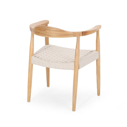 Mid-Century Modern Woven Rope Dining Chair | Ash Wood Chair - 1st Choice Furniture Direct