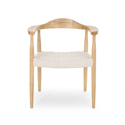 Mid-Century Modern Woven Rope Dining Chair | Ash Wood Chair - 1st Choice Furniture Direct