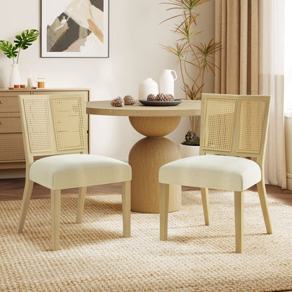 Mid - Century Rattan Dining Chair Without Arms Set of 2 - 1st Choice Furniture Direct