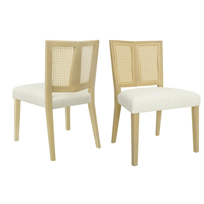 Mid - Century Rattan Dining Chair Without Arms Set of 2 - 1st Choice Furniture Direct