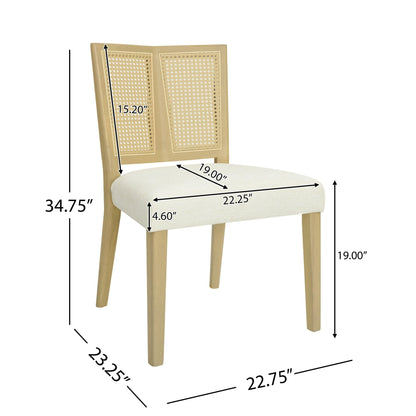 Mid - Century Rattan Dining Chair Without Arms Set of 2 - 1st Choice Furniture Direct