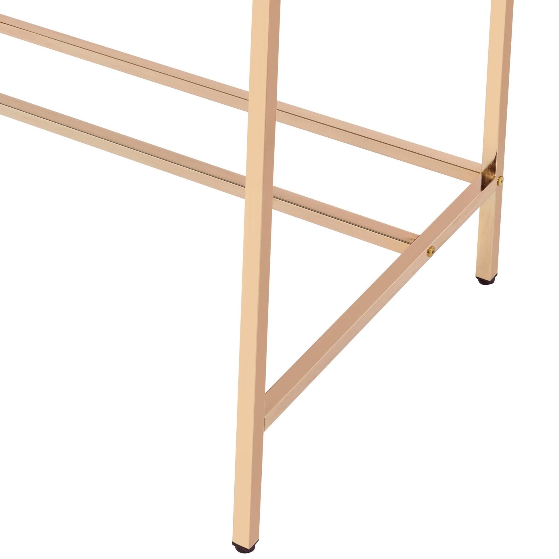 Midriaks Baby Blue & Gold Finish Writing Desk W/USB - 1st Choice Furniture Direct