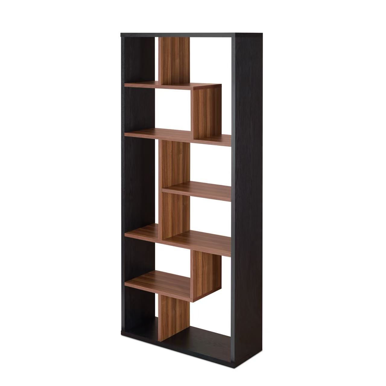 Mileta II Black & Walnut Finish Bookcase - 1st Choice Furniture Direct