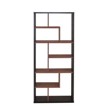 Mileta II Black & Walnut Finish Bookcase - 1st Choice Furniture Direct