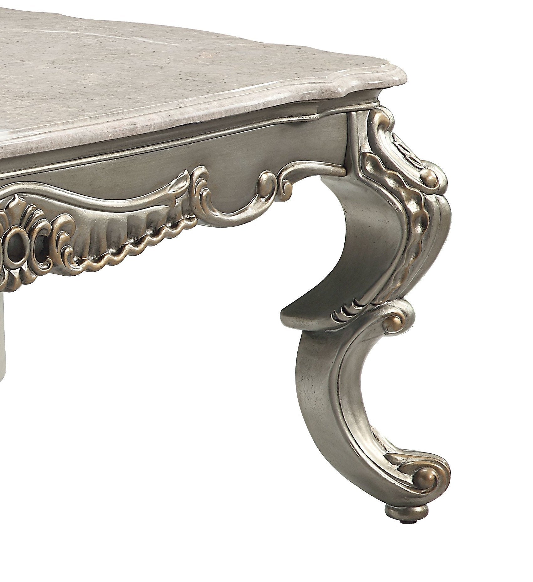 Miliani Natural Marble Top & Antique Bronze Finish Coffee Table W/Marble Top - 1st Choice Furniture Direct