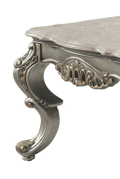 Miliani Natural Marble Top & Antique Bronze Finish Coffee Table W/Marble Top - 1st Choice Furniture Direct