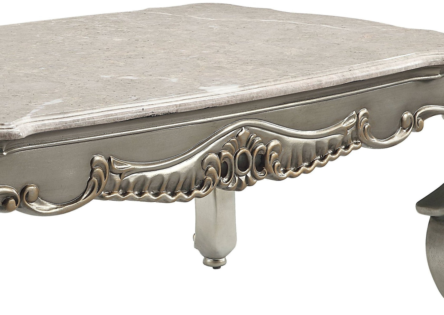 Miliani Natural Marble Top & Antique Bronze Finish Coffee Table W/Marble Top - 1st Choice Furniture Direct
