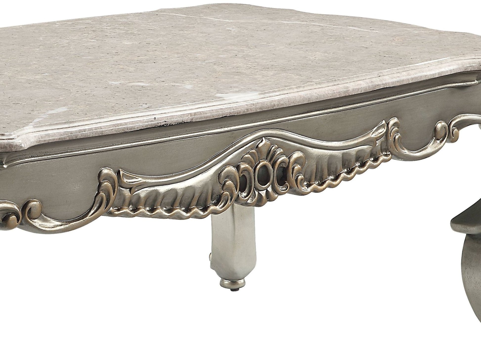 Miliani Natural Marble Top & Antique Bronze Finish Coffee Table W/Marble Top - 1st Choice Furniture Direct