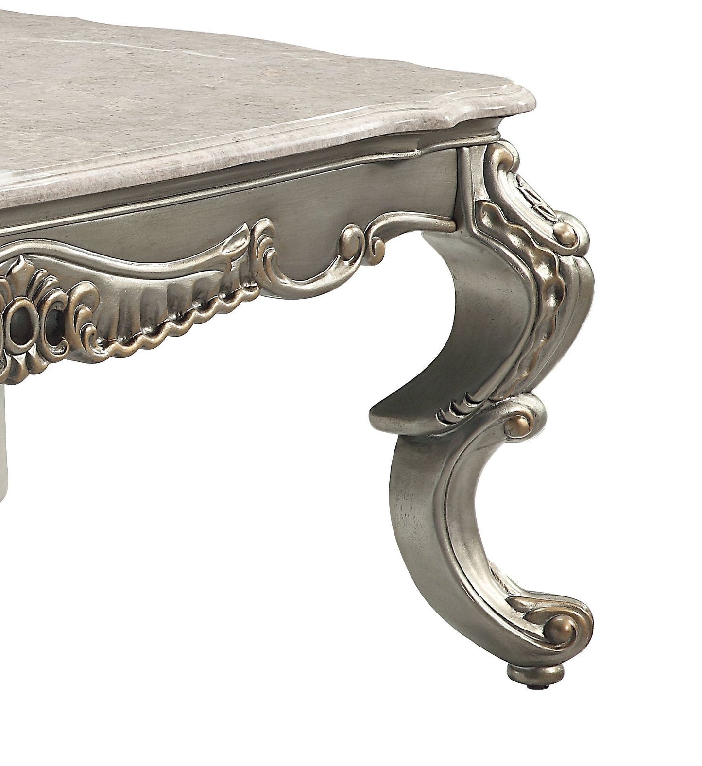 Miliani Natural Marble Top & Antique Bronze Finish Coffee Table W/Marble Top - 1st Choice Furniture Direct
