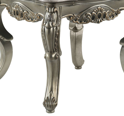 Miliani Natural Marble Top & Antique Bronze Finish End Table W/Marble Top - 1st Choice Furniture Direct