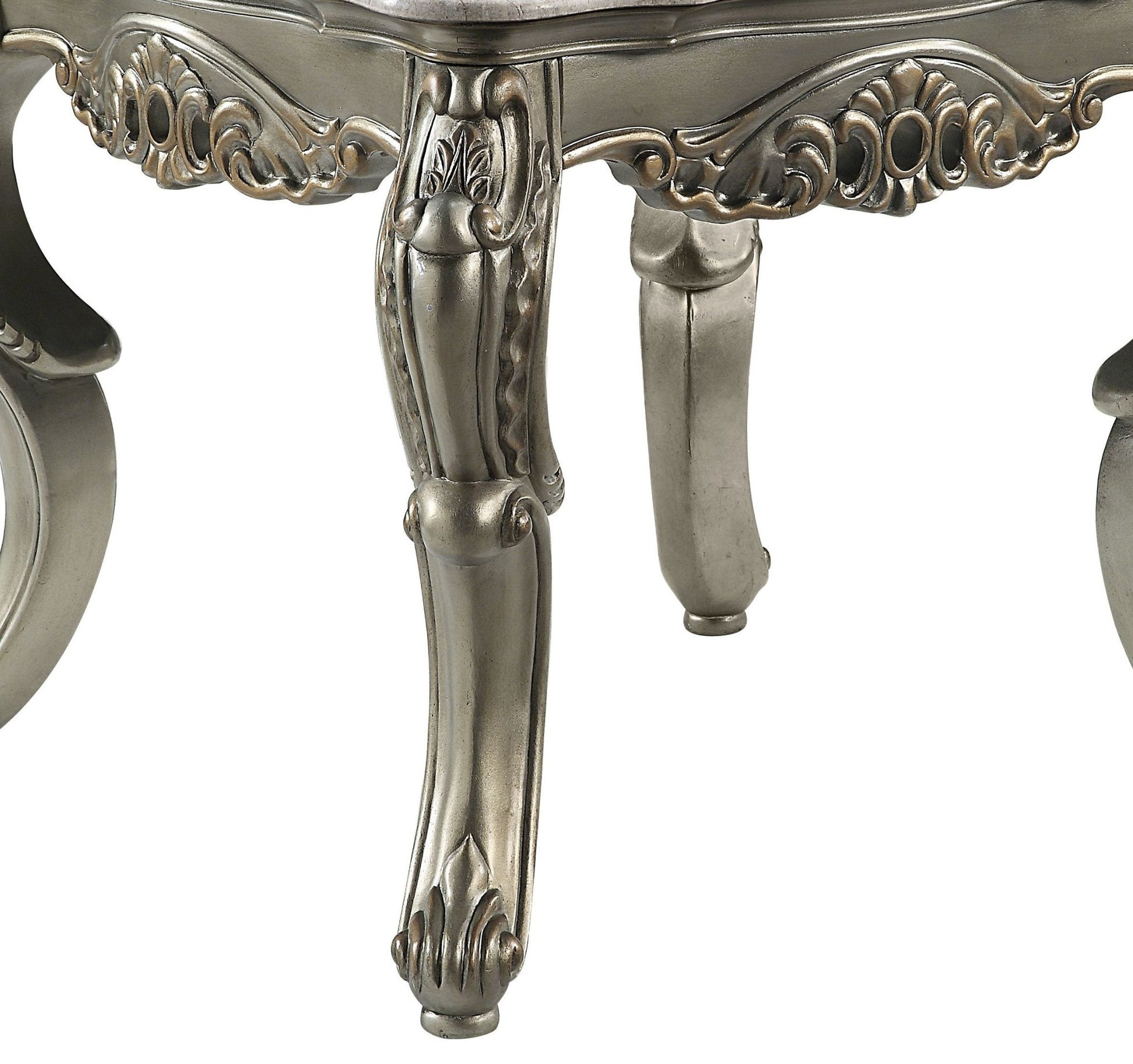 Miliani Natural Marble Top & Antique Bronze Finish End Table W/Marble Top - 1st Choice Furniture Direct