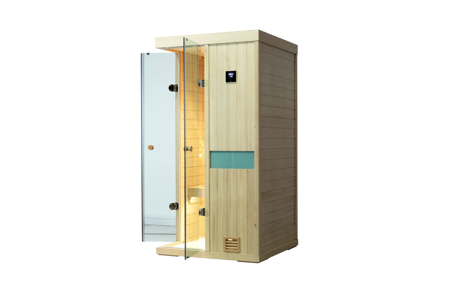 Mini one person Hemlock wooden Indoor sauna room - 1st Choice Furniture Direct