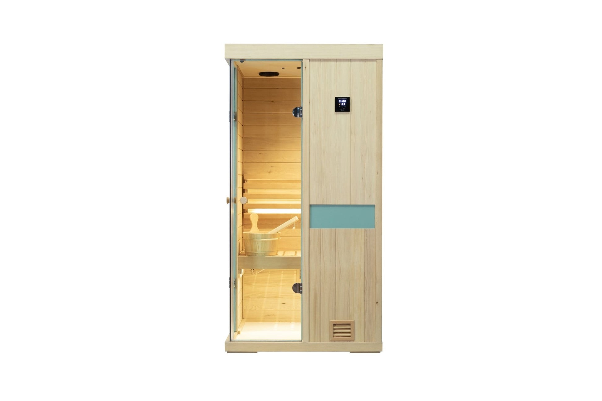 Mini one person Hemlock wooden Indoor sauna room - 1st Choice Furniture Direct
