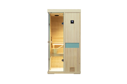 Mini one person Hemlock wooden Indoor sauna room - 1st Choice Furniture Direct
