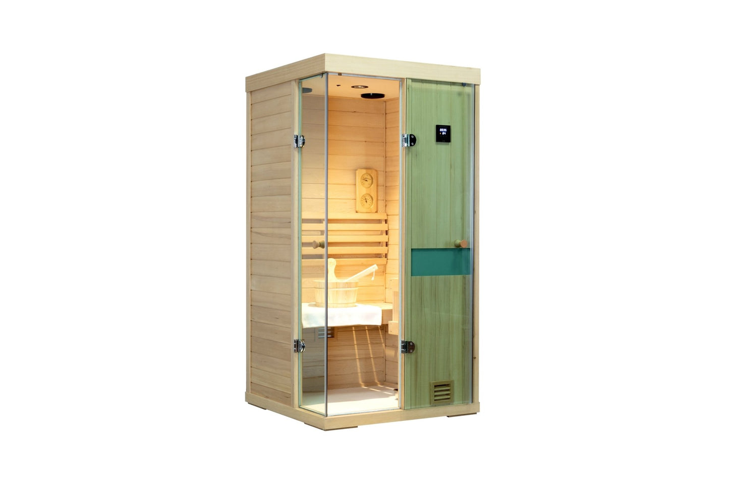 Mini one person Hemlock wooden Indoor sauna room - 1st Choice Furniture Direct