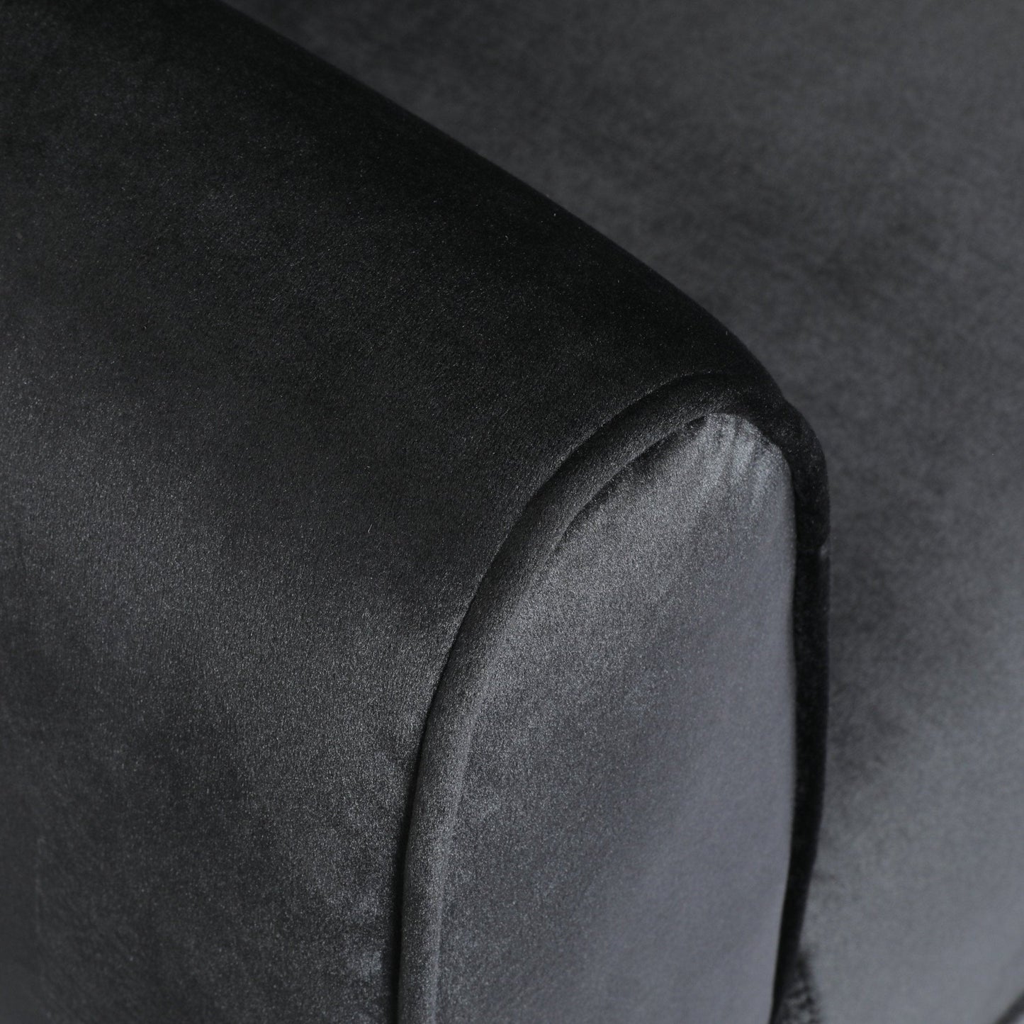 Miranda Modern Glam Velvet 3 - Seater Sofa in Black with Birch Wood Legs - 1st Choice Furniture Direct