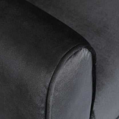 Miranda Modern Glam Velvet 3 - Seater Sofa in Black with Birch Wood Legs - 1st Choice Furniture Direct