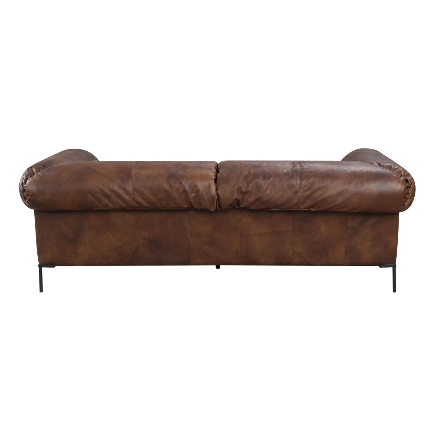 Mocha Top Grain Leather Sofa with Metal Legs - 1st Choice Furniture Direct