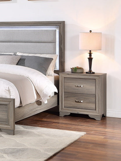 Modern 1pc Nightstand Wooden Bedside Table 2 - Drawers Bedroom Furniture - 1st Choice Furniture Direct