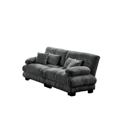 Modern 2 - Seater Chenille Sofa – Cloud Style Gray Upholstered Couch - 1st Choice Furniture Direct