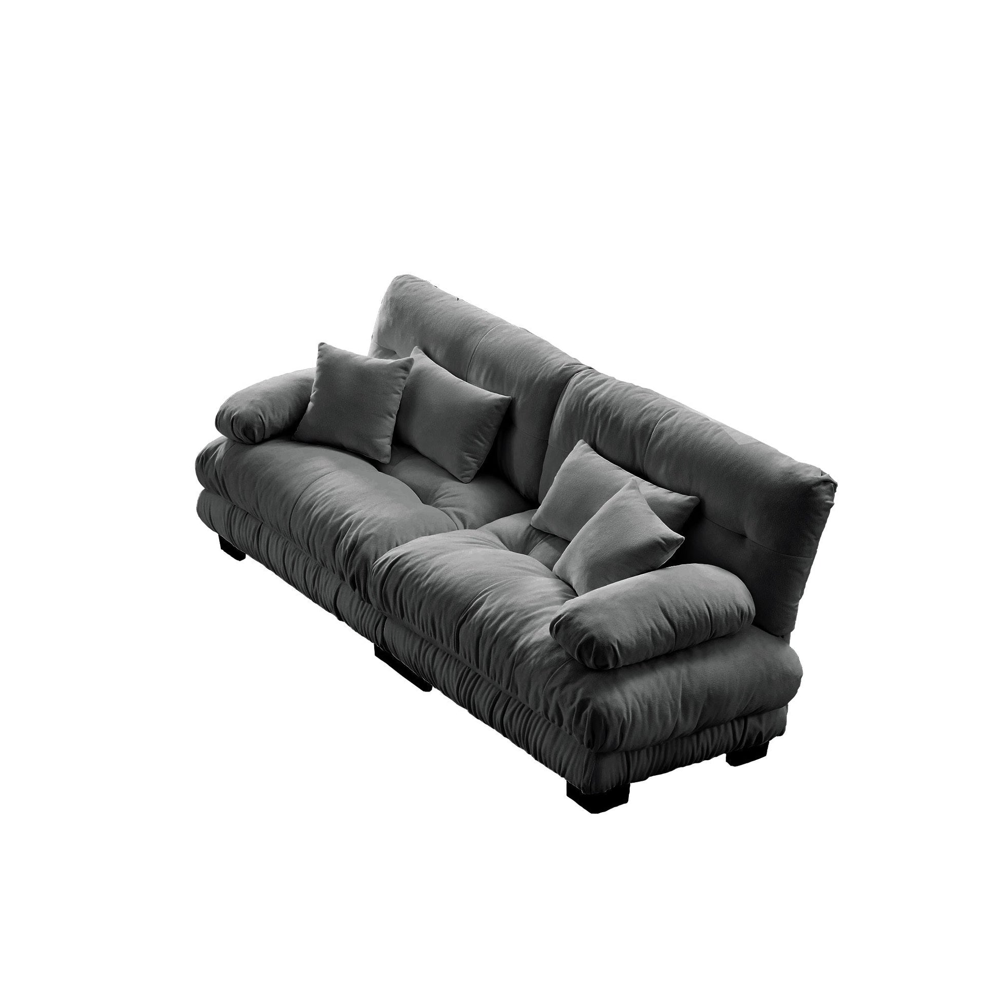 Modern 2 - Seater Chenille Sofa – Cloud Style Gray Upholstered Couch - 1st Choice Furniture Direct