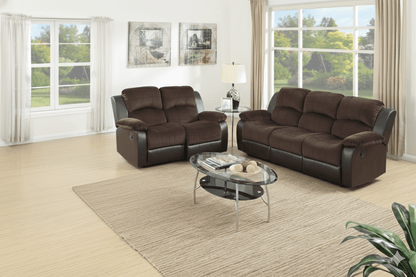 Modern 2pc Living Room Set 1x Sofa 1x Loveseat Pillow Armrest Cushion Backrest Faux Leather Upholstery Chocolate Finish Primary Living Room Furniture - 1st Choice Furniture Direct