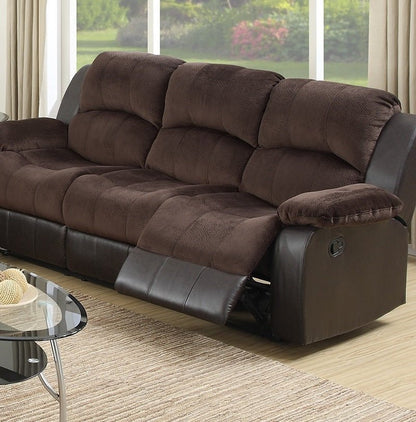 Modern 2pc Living Room Set 1x Sofa 1x Loveseat Pillow Armrest Cushion Backrest Faux Leather Upholstery Chocolate Finish Primary Living Room Furniture - 1st Choice Furniture Direct