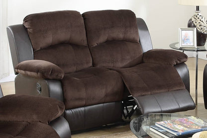 Modern 2pc Living Room Set 1x Sofa 1x Loveseat Pillow Armrest Cushion Backrest Faux Leather Upholstery Chocolate Finish Primary Living Room Furniture - 1st Choice Furniture Direct