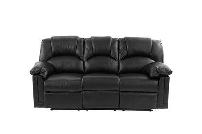 Modern 2pc Living Room Set 1x Sofa 1x Recliner Black Finish Cushion Backrest Pillow Armrest Primary Living Room Furniture - 1st Choice Furniture Direct