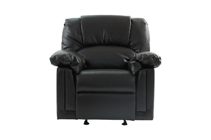 Modern 2pc Living Room Set 1x Sofa 1x Recliner Black Finish Cushion Backrest Pillow Armrest Primary Living Room Furniture - 1st Choice Furniture Direct
